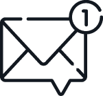 אייקון של מעטפה לסימון יצירת קשר דרך אימייל