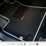 שטיח לנהג לרכב טויוטה פריוס בצבע שחור ומסגרת אפורה