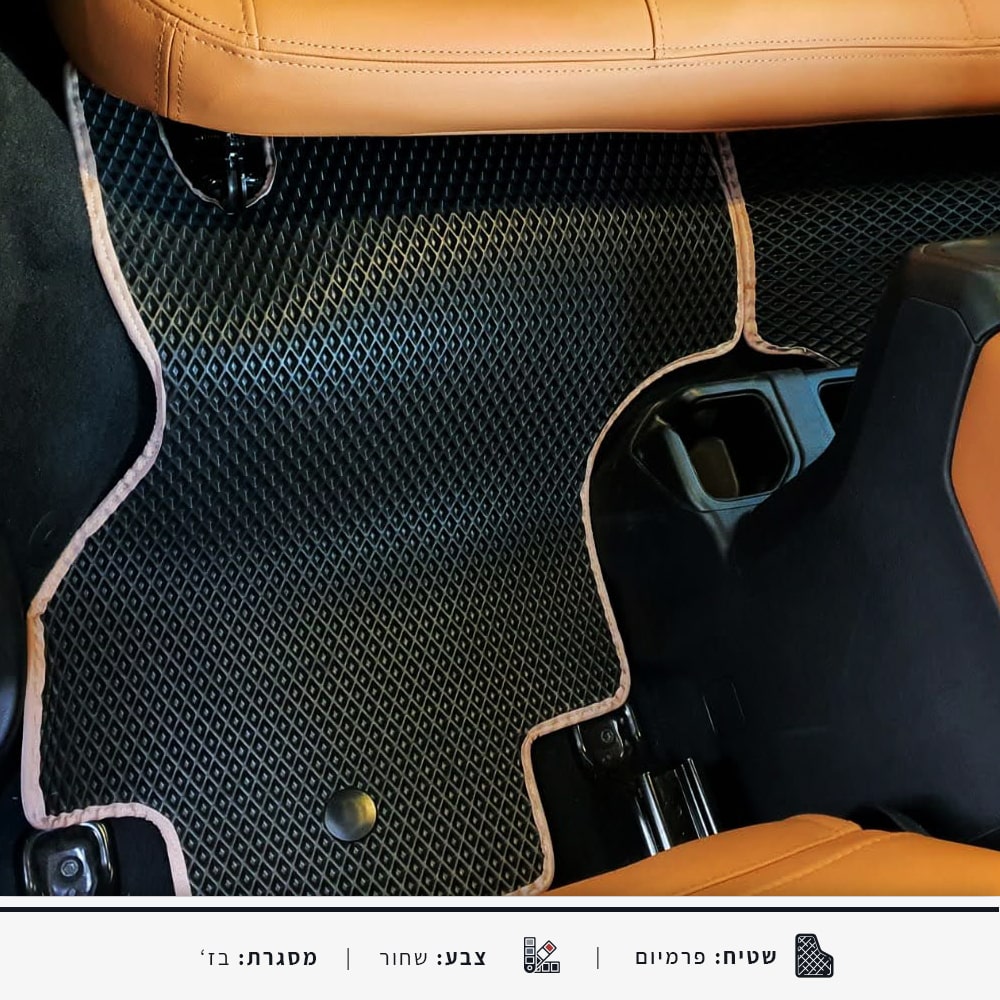 שטיחי רכב JEEP WRANGELR בעל 3 דלתות | כולל חיבורים לרצפת הרכב