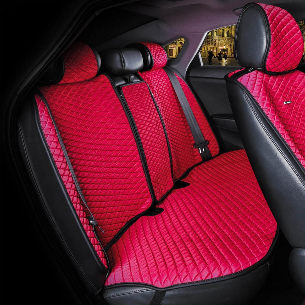 כיסוי מושבים לרכב בצבע אדום | סט מלא של כיסוי מושבים לרכב 5 מושבים